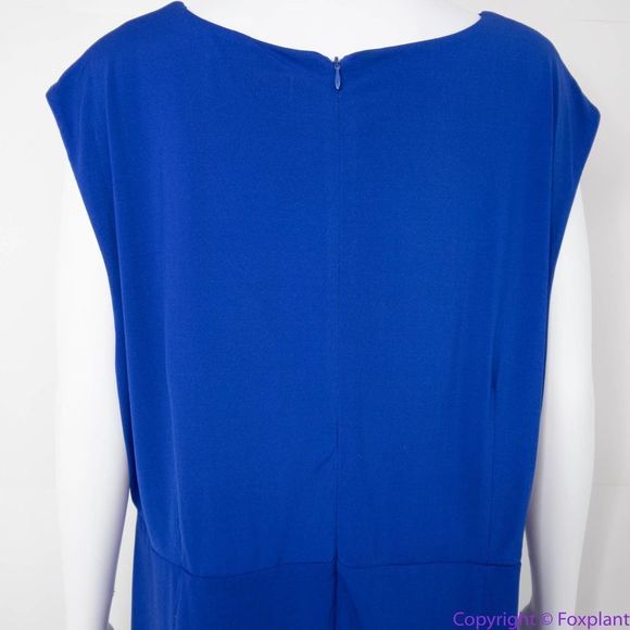 NEW Eloquii royal blue sleeveless ruched bodycon dress, size 22 - Picture 6 of 16
